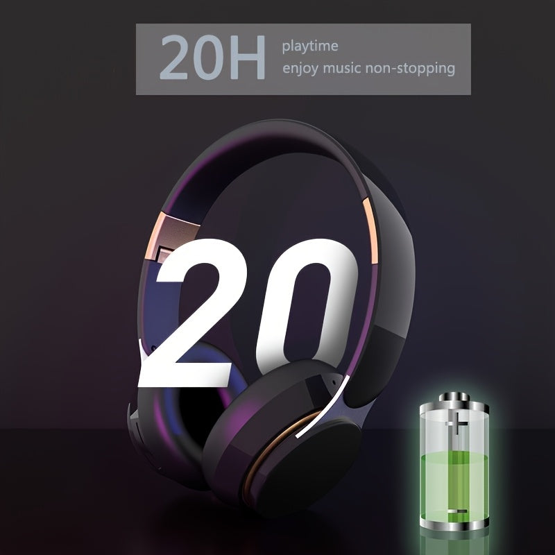 Wireless BT Headphones Over Ear Comfortable Foldable Headset with Built-in Microphone Ideal for School Tablet PC TV Mobile Travel Winter Gifts HD Sound Quality