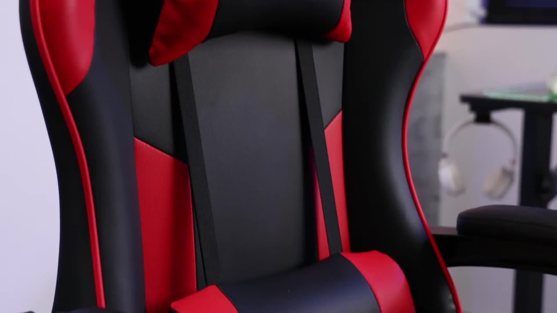 Video Game Desk Chair - Ergonomic Computer With Footrest And Comfy Lumbar Support, Recliner With Headrest, Fixed Up Armrest