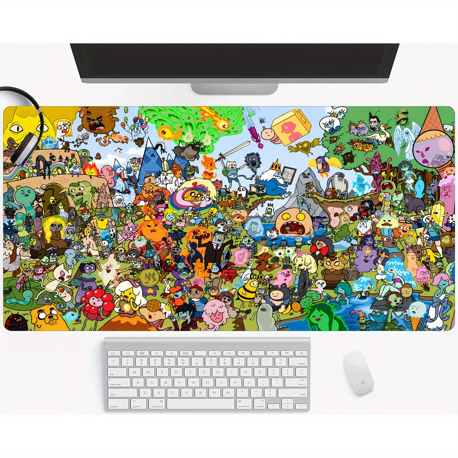 1pc Extra Large Gaming and Office Desk Mat - Stitched Edges, Non-Slip Waterproof Base, Smooth Surface - Extra Wide Mouse Pad for PC, Computer, Home Office - Large Mousepad with Anti-Slip Rubber Base - Compatible with Keyboard