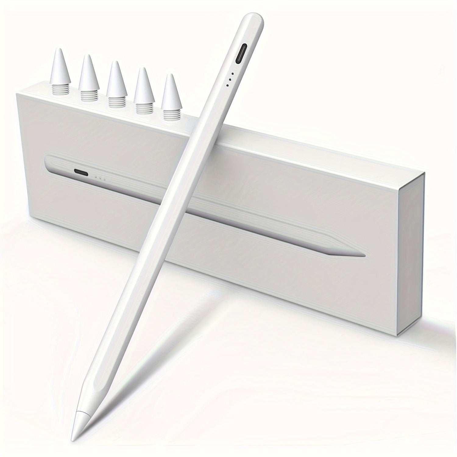 Stylus Pen for iPad with Palm Rejection & Tilt Sensing, Fast Charging, Compatible with iPad 6-10, Pro 12.9/11", Air 3/4/5, Mini 5/6 - White, Tool, Streamlined Accessory, Sleek Design, Modern Material, Functional Design