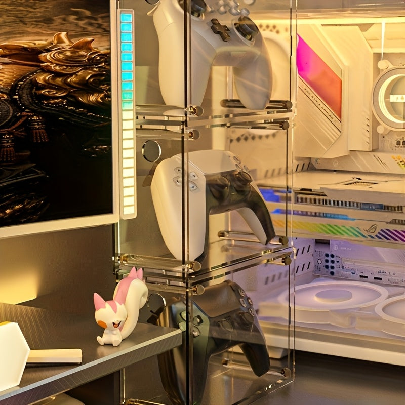 Acrylic Game Controller Stand & Display - Transparent Organizer for Desktop and Bedroom Storage, Compatible with Switch, Switch OLED, and More, Game Storage Organizer