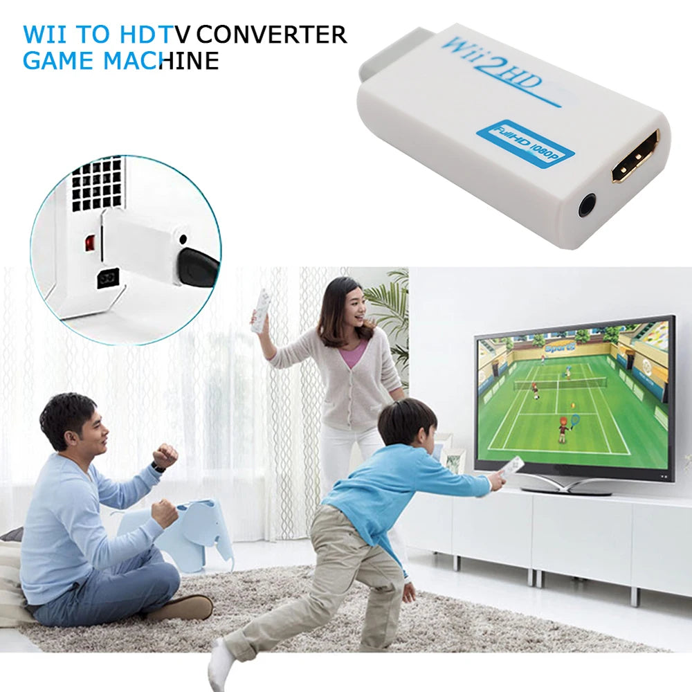 1080P Full HD Wii To HDMI-Compatible Converter Adapter 3.5mm Jack Audio Video Cable Adapter 720P For Laptop HDTV Monitor Display