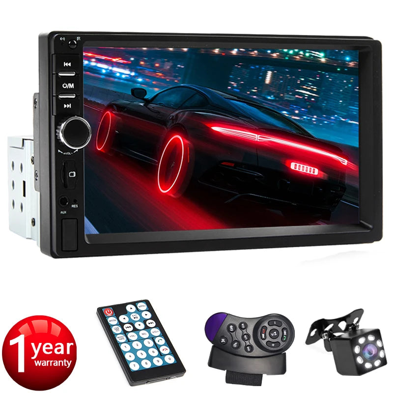 7 Inch Car Radio 1 Din Multimedia MP5 Player Mirror Link Touch Screen FM ISO Power Aux Input Bluetooth USB Universal Autoradio