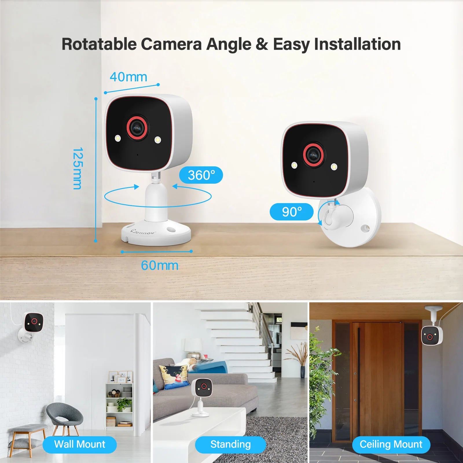 2K Indoor WiFi Home Security Camera 2-Way Audio Cloud & SD Card Storage Ai Detection 3MP HD Smart Home Baby Monitor Pet Dog Cam