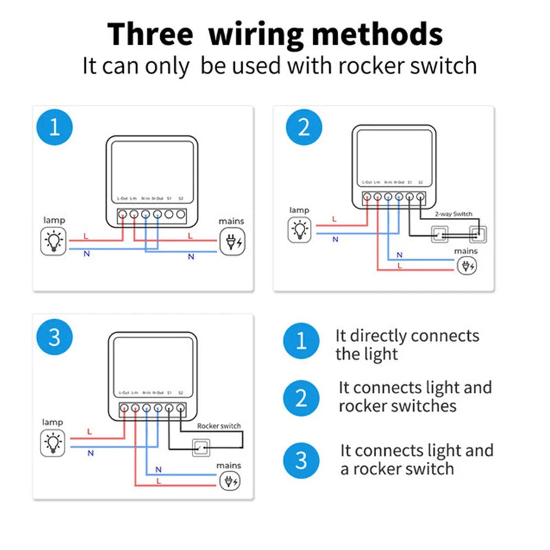 Wifi Smart Switch DIY Light Mini Switches 2 Way Control Wireless Smart Home Breaker With Alexa Google Home