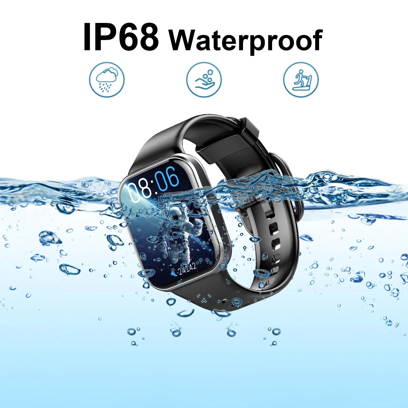 Nerunsa Fitness Smart Watch – 1.69" HD Display, 25 Sports Modes, IP68 Waterproof