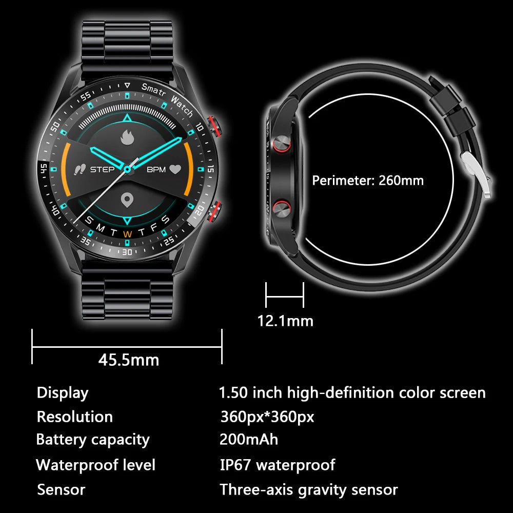 2025 New Voice Call Smart Watch Men GT Series 1.53 inch AMOLED Screen Sports Watch ECG+PPG Health Smartwatch For Android IOS