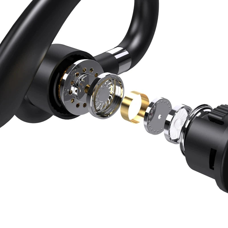 YYK520 Bluetooth Headset Noise Canceling Sports Earphone Waterproof Digital Display Headphones Single Ear Earbuds Over-Ear