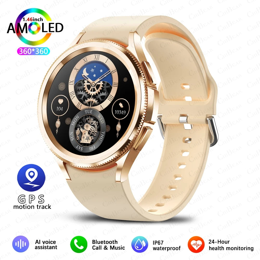For Samsung Galaxy Watch 6 Smart Watch Men 100+ Sports Mode GPS NFC Waterproof Watch with AMOELD HD Screen Smartwatch 2025 New