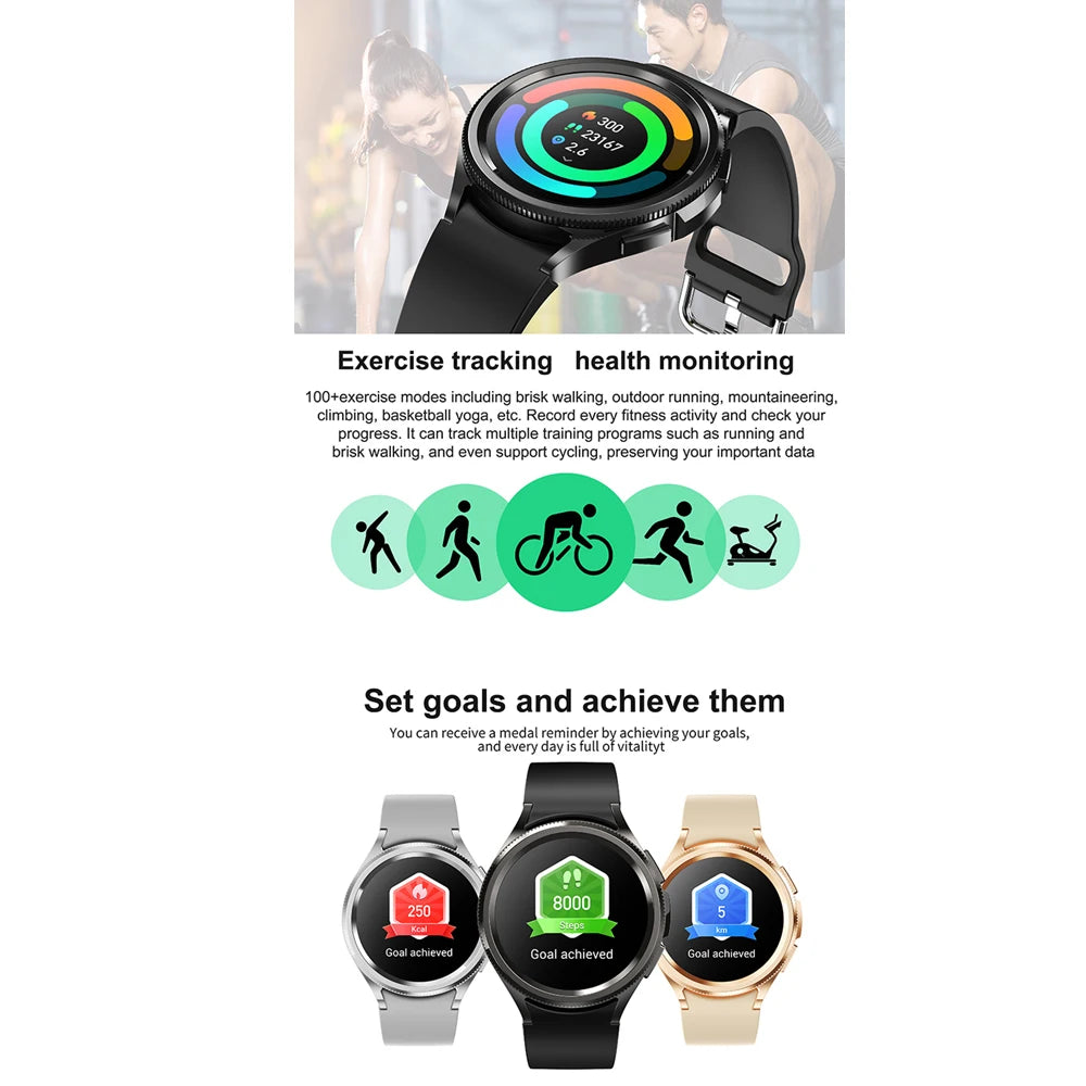 For Samsung Galaxy Watch 6 Smart Watch Men 100+ Sports Mode GPS NFC Waterproof Watch with AMOELD HD Screen Smartwatch 2025 New