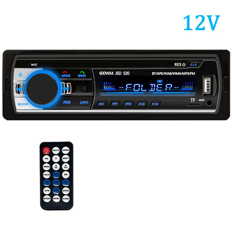 Hippcron Car Radio 1din Stereo Multimedia MP3 Player Digital Bluetooth FM Audio Music USB With In Dash AUX Input