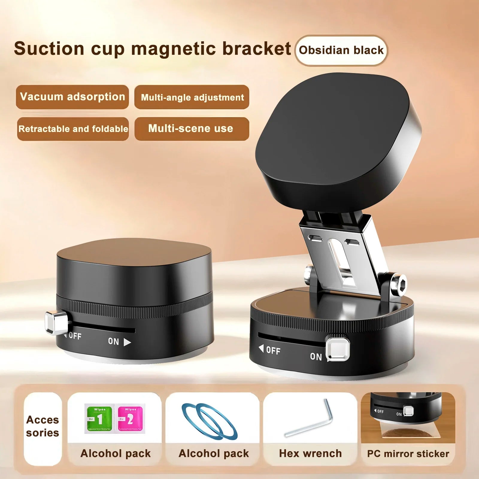 Suction Cup Magnetic Phone Holder Lazy Multi-functional Foldable Storage Holder Vacuum Suction Phone Holder
