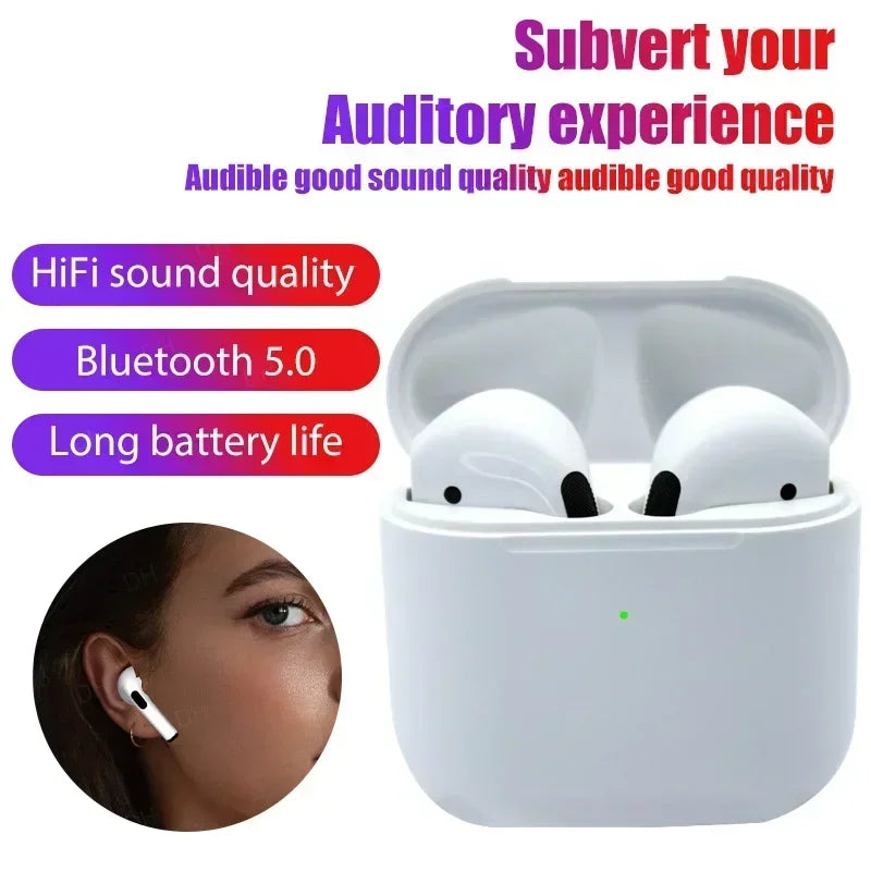 TWS Pro4 Bluetooth Earphones Wireless Headphones Mini Sports Headset Earbuds Music Earpieces For iPhone Xiaomi Huawei Redmi