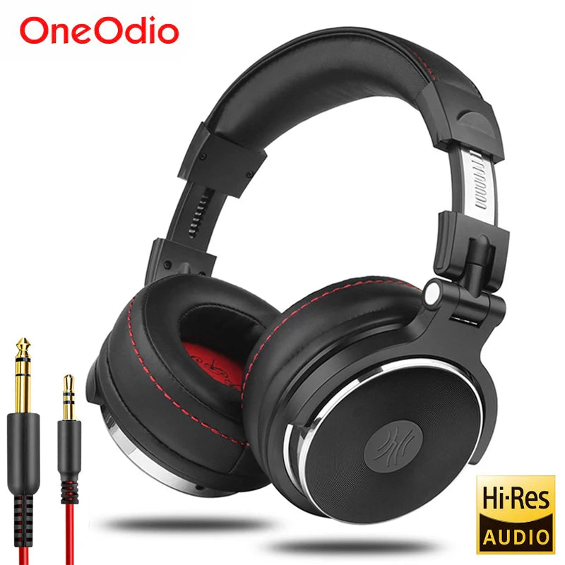 Oneodio Wired Headphones Professional Studio DJ Headphone With Microphone Over Ear Hi-Res Headset Monitoring For Music Phone