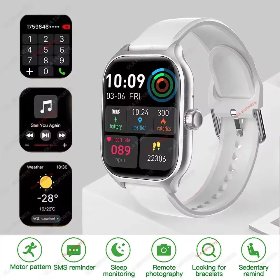 New Smart Watch 2.01 Inch HD Display Answer Make Call Message Preview Sport Modes DIY Dial Weather Forecast For Men Women