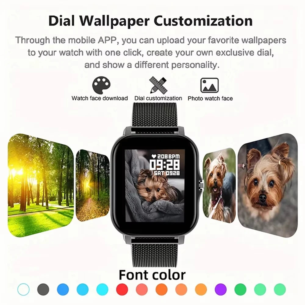 LAXASFIT 2025 New Smart Watch Bluetooth Talk Full Touch Screen Heart Rate Monitor Sports Fitness Smart Watch Men Women Gift