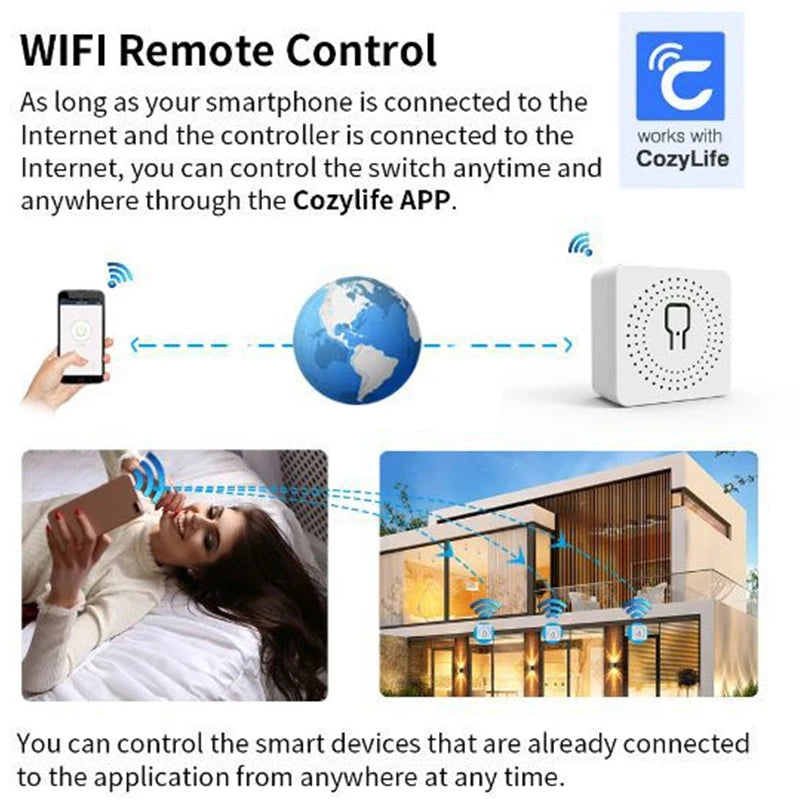 Wifi Smart Switch DIY Light Mini Switches 2 Way Control Wireless Smart Home Breaker With Alexa Google Home