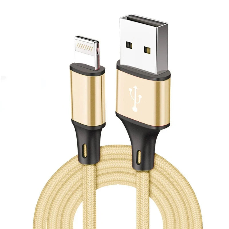 3A USB Cable For iPhone 14 13 12 11 Pro Max X XR 6s 7 8 Plus 2m 3m Lead Mobile Phone Fast Charging Cord Data Charger Wire