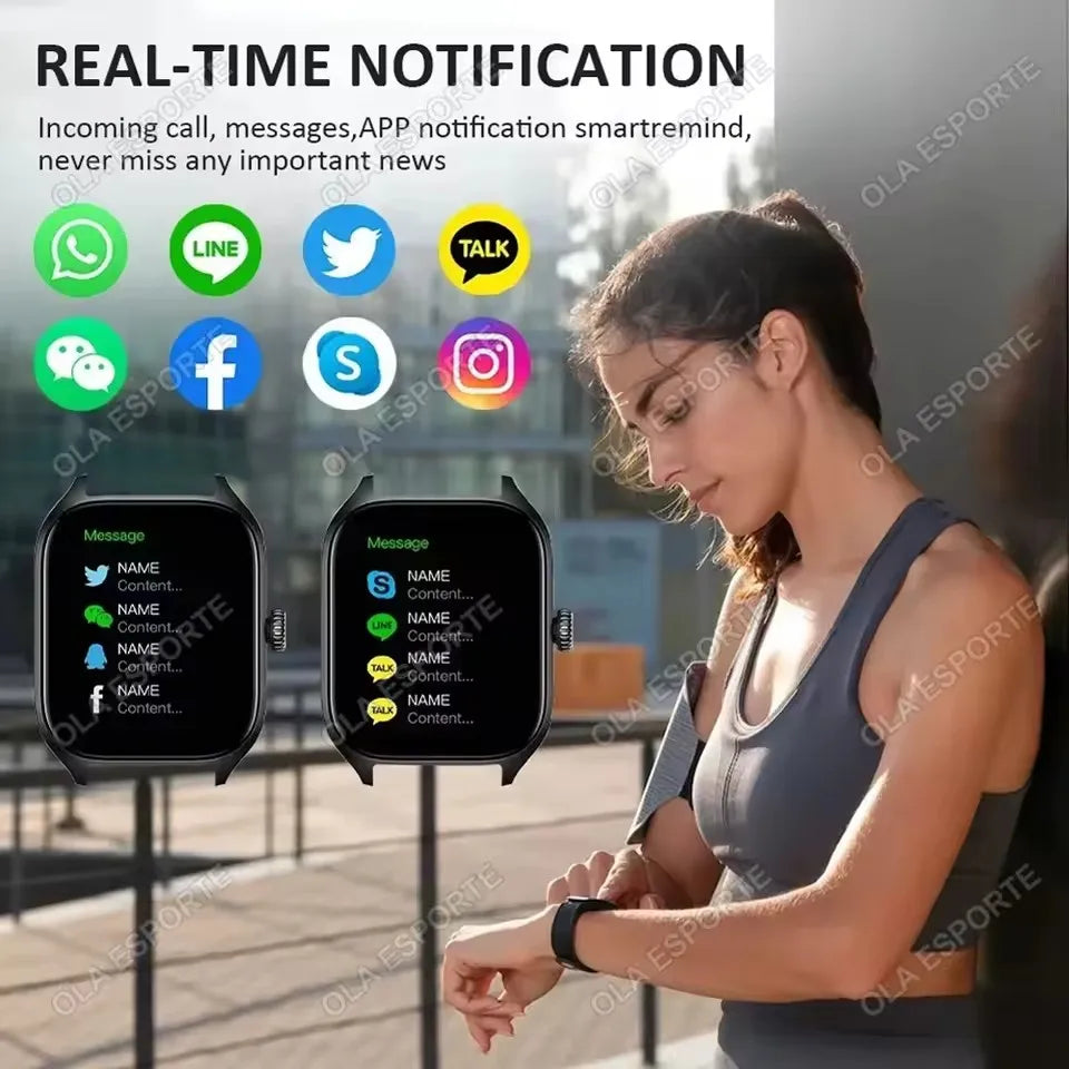 New Smart Watch 2.01 Inch HD Display Answer Make Call Message Preview Sport Modes DIY Dial Weather Forecast For Men Women