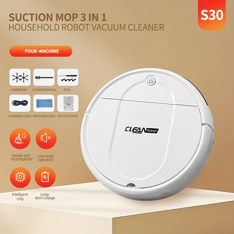 Robot Vacuum Cleaner, 3-in-1, Sweeping, Mopping, And Vacuuming All In One, 4, 000 Pa Powerful Suction, Up to 90mins Runtim, Low Noisesuitable for Hard Floors, Flatmarble Tiles And Wood Floor, Dorm Room Essential, House Cleani