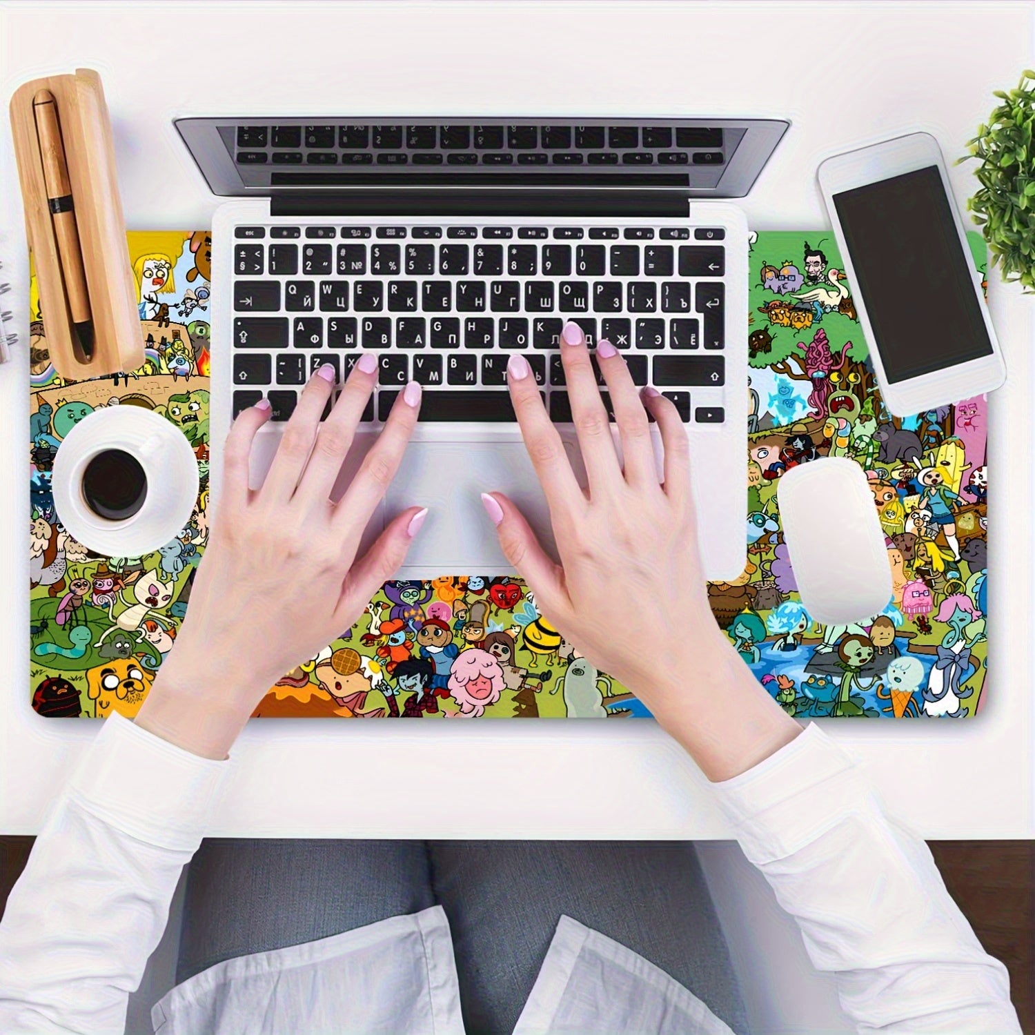 1pc Extra Large Gaming and Office Desk Mat - Stitched Edges, Non-Slip Waterproof Base, Smooth Surface - Extra Wide Mouse Pad for PC, Computer, Home Office - Large Mousepad with Anti-Slip Rubber Base - Compatible with Keyboard