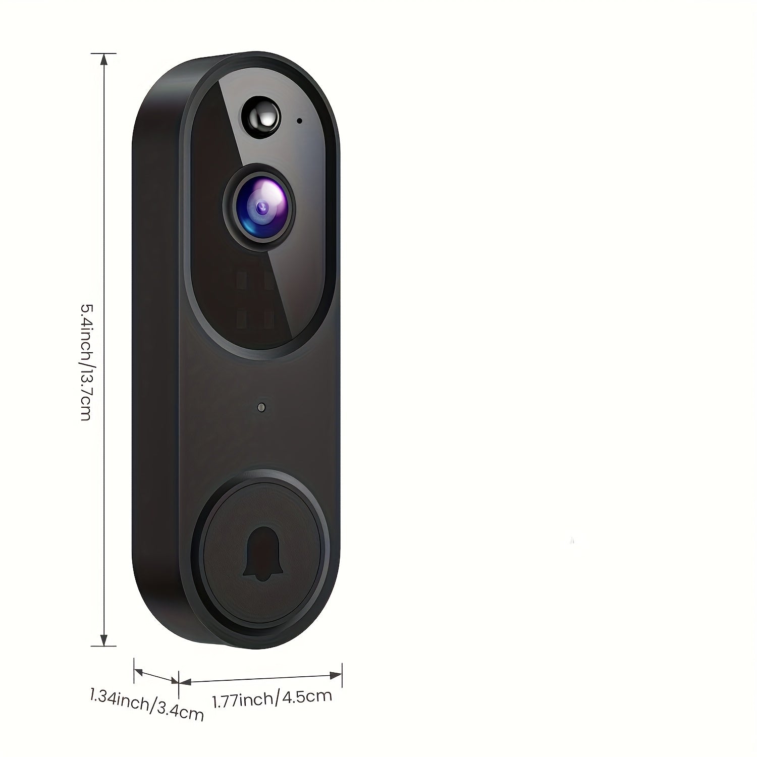 1080P Smart Wireless Video Doorbell Camera With Chime, Night Vision, Real-Time Alerts, AI Human Detection, 2.4G WiFi, Two-Way Talk, Cloud Storage, Battery Rechargeable