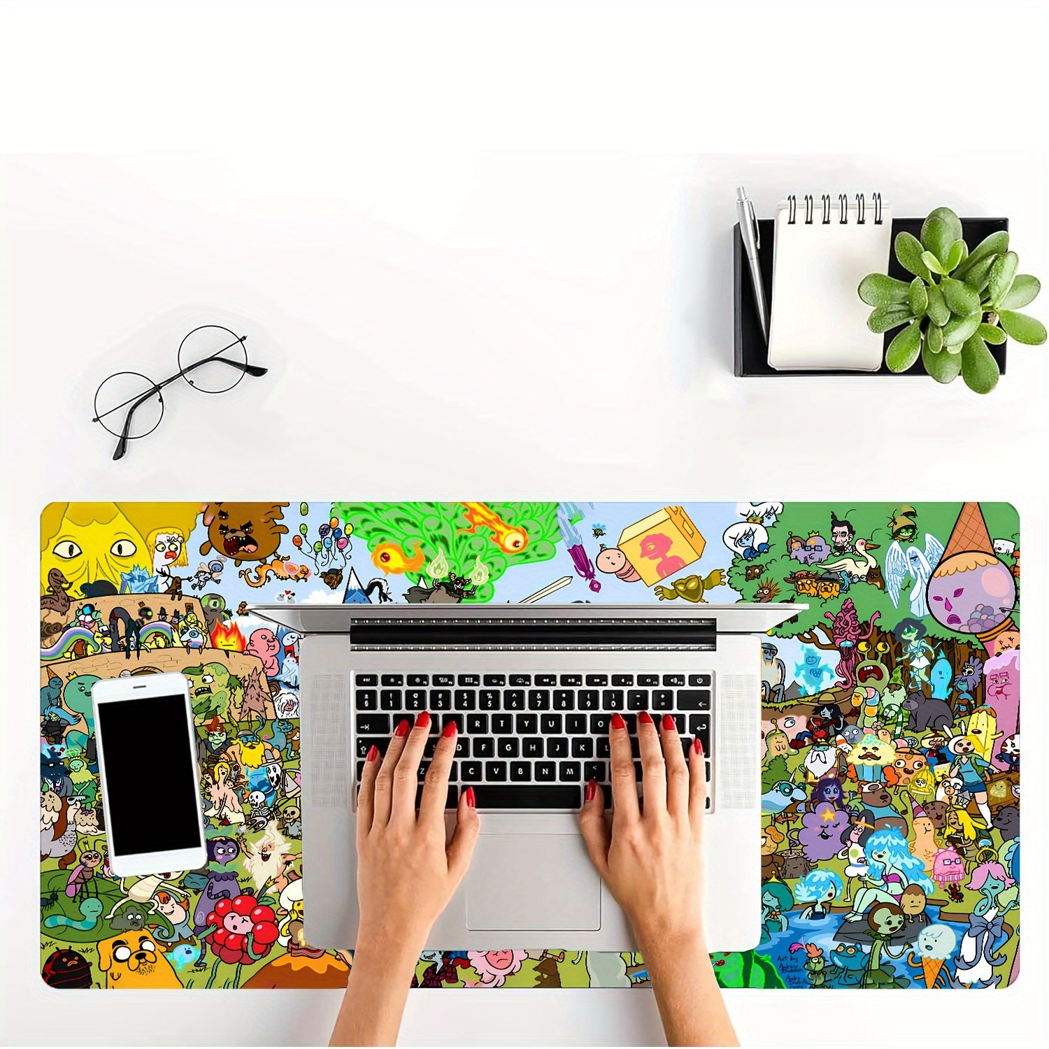 1pc Extra Large Gaming and Office Desk Mat - Stitched Edges, Non-Slip Waterproof Base, Smooth Surface - Extra Wide Mouse Pad for PC, Computer, Home Office - Large Mousepad with Anti-Slip Rubber Base - Compatible with Keyboard