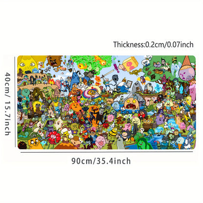 1pc Extra Large Gaming and Office Desk Mat - Stitched Edges, Non-Slip Waterproof Base, Smooth Surface - Extra Wide Mouse Pad for PC, Computer, Home Office - Large Mousepad with Anti-Slip Rubber Base - Compatible with Keyboard