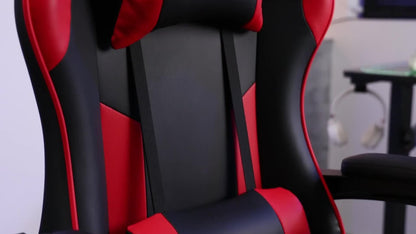 Video Game Desk Chair - Ergonomic Computer With Footrest And Comfy Lumbar Support, Recliner With Headrest, Fixed Up Armrest