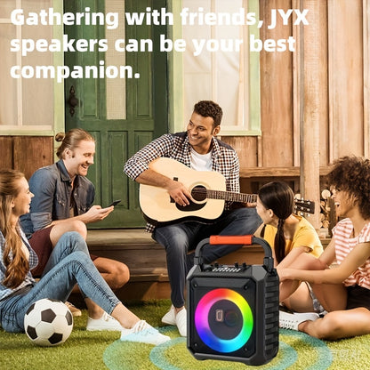 Hot-selling Model In 2025, with 2 Wireless Microphones, RGB Atmosphere Lighting, BT Speaker, Support USB/TF/AUX, Portable, Portable Speaker, Home, Outdoor, Holiday Gift, JYX Brand.