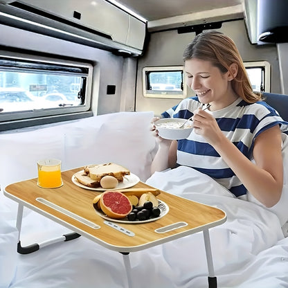 Ultra Large Portable Laptop Desk - Heavy-Duty Foldable computer table with Cup Holder, Built-in Drawer, USB Ports - Space-Saving Bed, Sofa, Floor Desk - Compatible with Laptop, Tablet, Books - Ideal for Home Office, Dorm, RV,