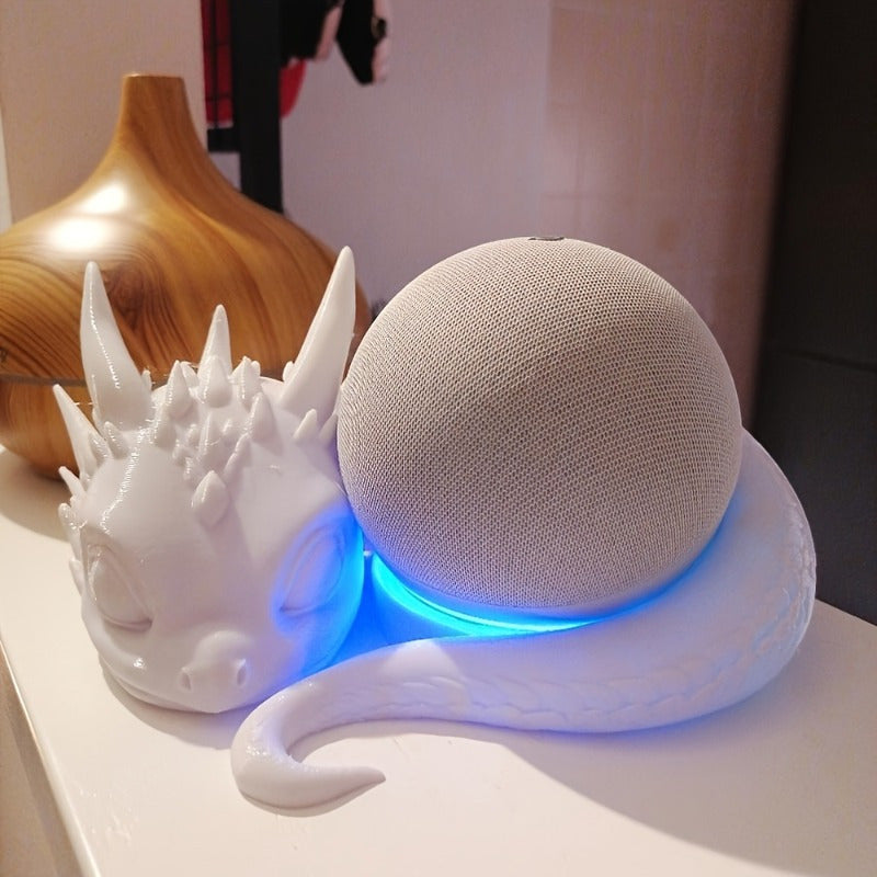 Echo Dot Holder Stand - Compatible with Echo Dot 5th/4th Gen, Stable Base &amp; Adjustable fit, Cute Desk Decor in Black/White/ - Durable Amazon smart speaker accessory, Home Gadget Support, Playful Design, Wellcrafted Design, Ga