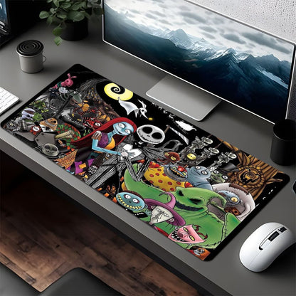 Pre-Christmas Nightmare Mouse Pad Set of 1 - Vibrant Jack Skellington And Halloween Themed Design, Non-Slip Rubber Base, Polyester Material, Perfect for Office Decor And Computer Use