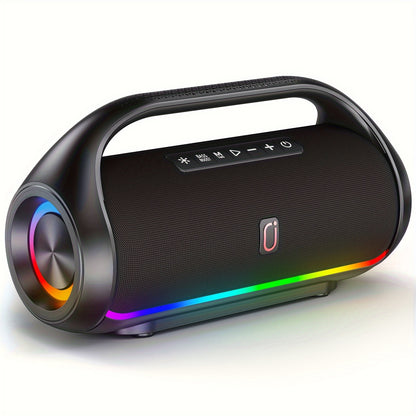 JYX D20 Portable Outdoor Wireless Bass Speaker - 3D Surround Sound, Wireless Stereo Wireless Speaker with Dazzling RGB Light, Powerful Deep Bass for Party, Gaming, Music - USB Rechargeable, 36V or Below, for Computers, Smartp