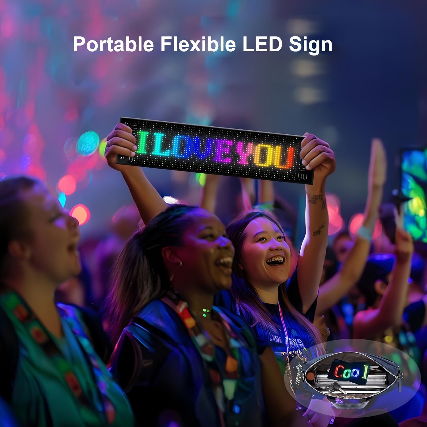 [Flexible LED Matrix Panel] LED Matrix Panel Sign with USB Power, App Control & Remote | Flexible, DIY Programmable Lighting for Stores, Hotels, Holidays | Easy Installation, Durable Design, Dimmable Graphite RGB Display, Hol