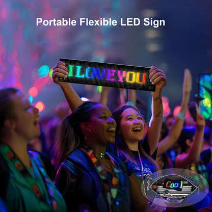 [Flexible LED Matrix Panel] LED Matrix Panel Sign with USB Power, App Control & Remote | Flexible, DIY Programmable Lighting for Stores, Hotels, Holidays | Easy Installation, Durable Design, Dimmable Graphite RGB Display, Hol
