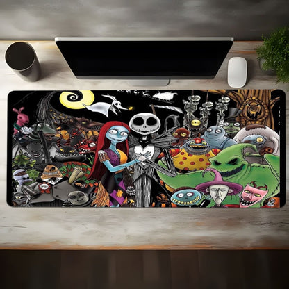 Pre-Christmas Nightmare Mouse Pad Set of 1 - Vibrant Jack Skellington And Halloween Themed Design, Non-Slip Rubber Base, Polyester Material, Perfect for Office Decor And Computer Use
