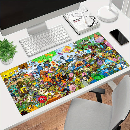 1pc Extra Large Gaming and Office Desk Mat - Stitched Edges, Non-Slip Waterproof Base, Smooth Surface - Extra Wide Mouse Pad for PC, Computer, Home Office - Large Mousepad with Anti-Slip Rubber Base - Compatible with Keyboard