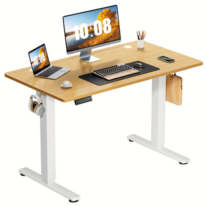 Adjustable Height Standing Desk -40/48/55/63 Inches Electric Sit Stand Up Desk with Ergonomic Design for Home Office, Cafes, Catering, Event Holding, 4 Colors, Gaming Desk Workstation Lift Rising Desk