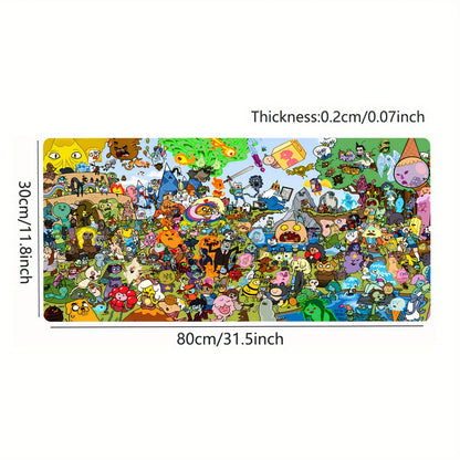 1pc Extra Large Gaming and Office Desk Mat - Stitched Edges, Non-Slip Waterproof Base, Smooth Surface - Extra Wide Mouse Pad for PC, Computer, Home Office - Large Mousepad with Anti-Slip Rubber Base - Compatible with Keyboard