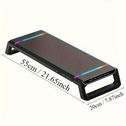 Essential For The Start Of School Season 1pc ICE COOREL Computer Monitor Height Stand (4 Ports), A Multi-functional Foldable Office Desktop Stand With RGB Lighting For Mini PC, And A Bottom That Can Store A Mouse And Keyboard