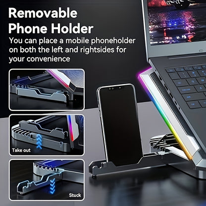 Essential for School Start Season 1pc ICE COOREL Laptop Cooler Gaming 8-core Silent RGB Exhaust Fan Laptop Stand Silent Computer Cooler Can Be Given As A Gift to Gaming Enthusiasts