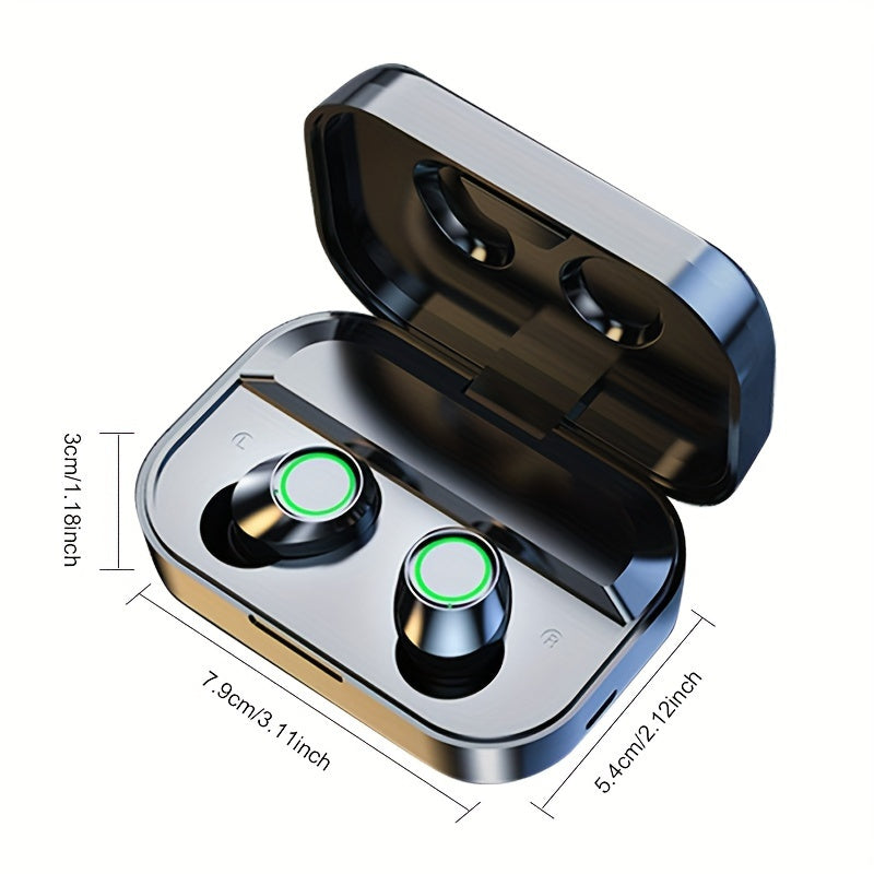 Wireless Earbuds with Digital Display, HiFi HD Stereo Sound, Noise Reduction Calling, USB Type-C Charging, 800mAh Lithium Battery, Wireless Gaming Headphones for Everyday Use, In-Ear Style, Volume Control and App Control, Dur