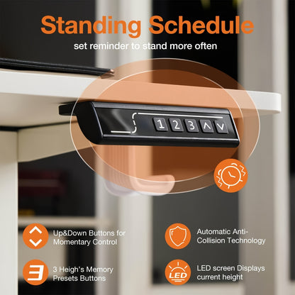 Adjustable Height Standing Desk -40/48/55/63 Inches Electric Sit Stand Up Desk with Ergonomic Design for Home Office, Cafes, Catering, Event Holding, 4 Colors, Gaming Desk Workstation Lift Rising Desk