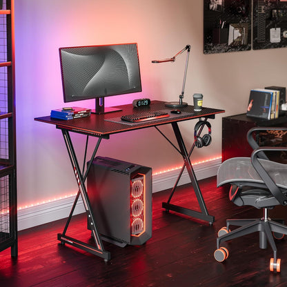 Gaming Desk 32 Inch PC Computer Desk, Home Office Desk Table Gamer Workstation, Simple Game Table, Black