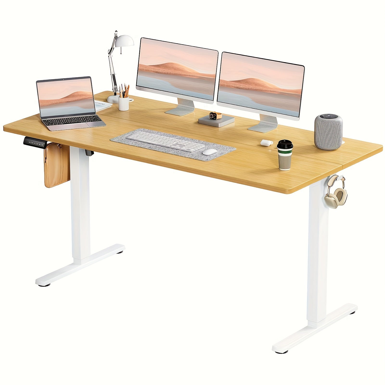 Adjustable Height Standing Desk -40/48/55/63 Inches Electric Sit Stand Up Desk with Ergonomic Design for Home Office, Cafes, Catering, Event Holding, 4 Colors, Gaming Desk Workstation Lift Rising Desk