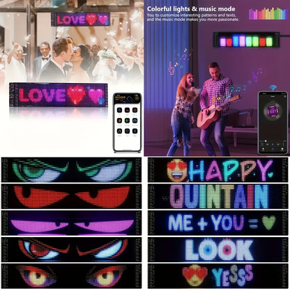 [Flexible LED Matrix Panel] LED Matrix Panel Sign with USB Power, App Control & Remote | Flexible, DIY Programmable Lighting for Stores, Hotels, Holidays | Easy Installation, Durable Design, Dimmable Graphite RGB Display, Hol