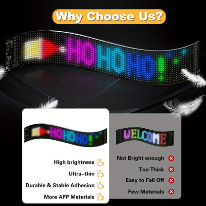 [Flexible LED Matrix Panel] LED Matrix Panel Sign with USB Power, App Control & Remote | Flexible, DIY Programmable Lighting for Stores, Hotels, Holidays | Easy Installation, Durable Design, Dimmable Graphite RGB Display, Hol