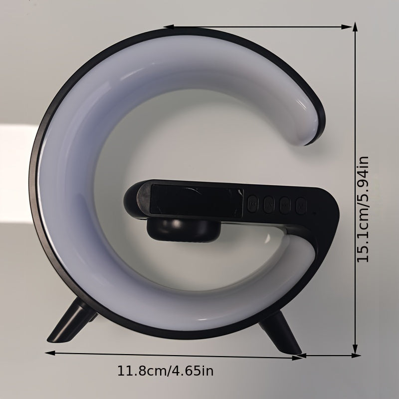 Wireless Speakers with Wireless Fast Charging, Bar Smart Light, Sunrise Alarm Clock, Wake Up Light for Bedrooms, Energize Your Mornings: Smart RGB Speaker Lamp with Sunrise Alarm & Fast Wireless Charging -