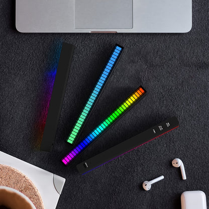 [2-Pack] RGB Music Level Indicator Light Bars - 32 Bit Sound Reactive USB LED for Gaming, Car, TikTok &amp; Streaming - Double The Light, Better Value